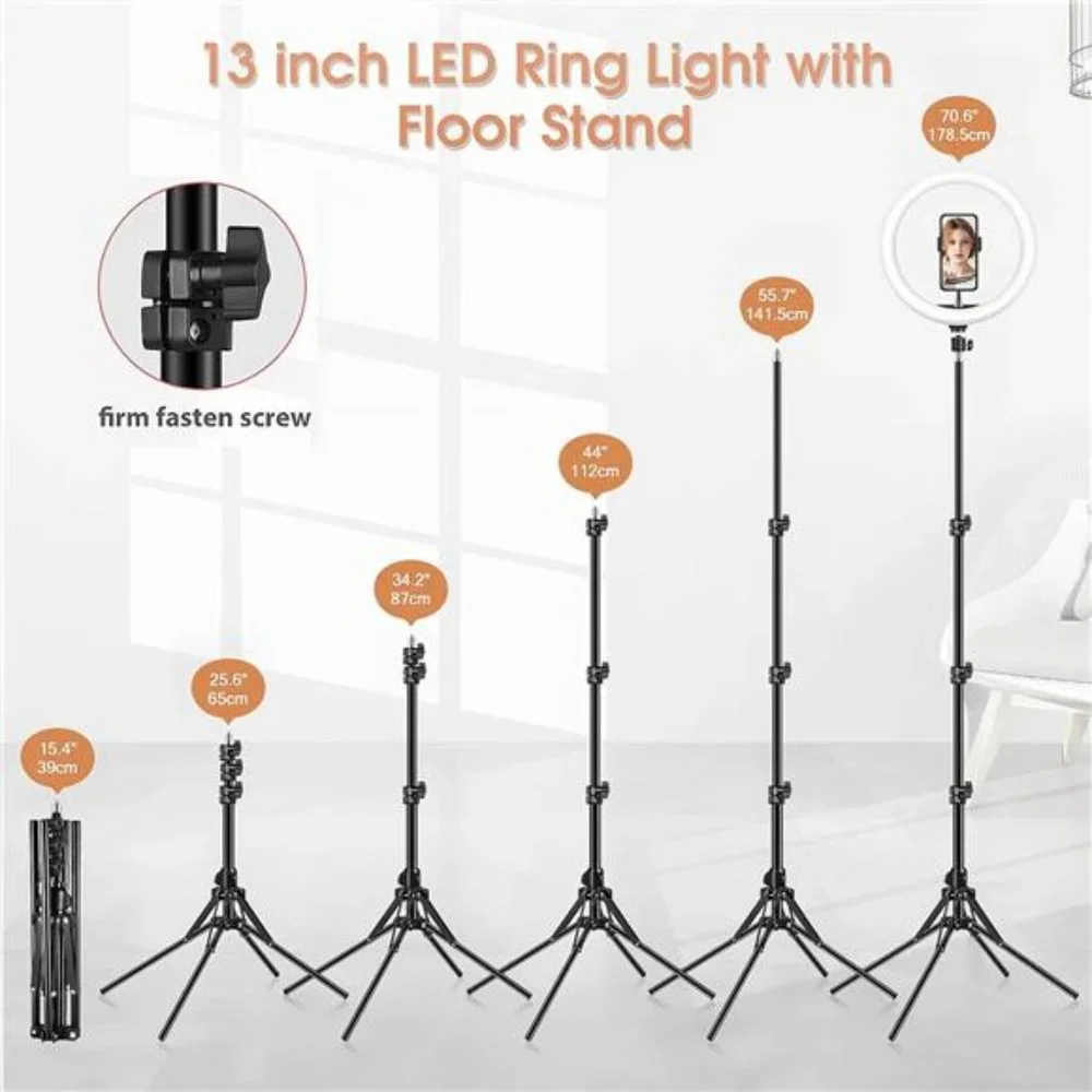 13 inch Ring Light with Floor Stand(Ringlight Kit Totally 70.6